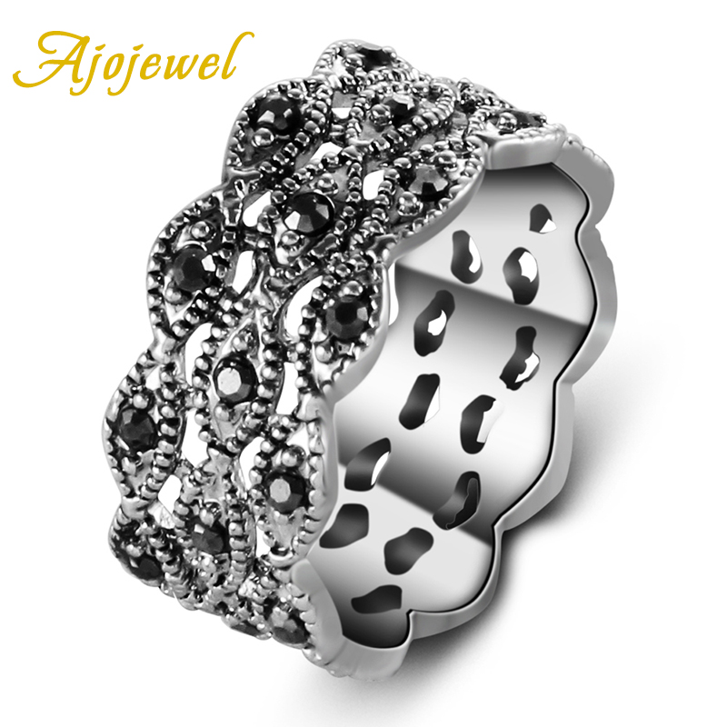 Vintage Collectible Items - Ajojewel 블랙 여성 밴드 주얼리 빈티지
