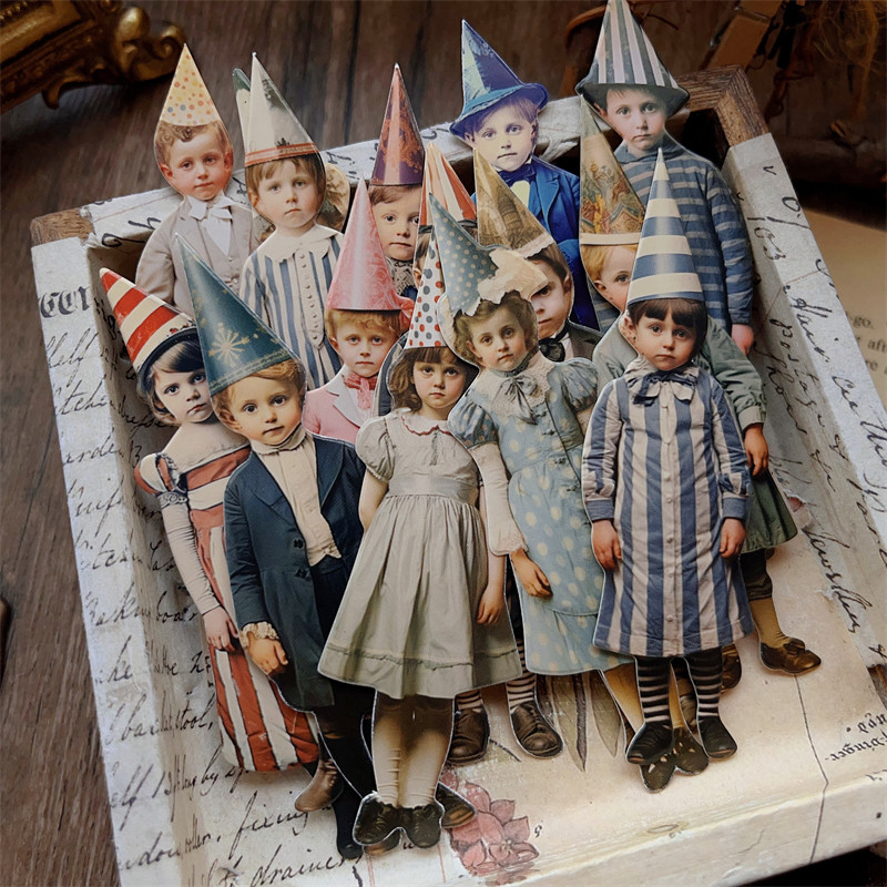 Vintage Collectible Dolls - 15개 빈티지 광대 파티 어린이 종이