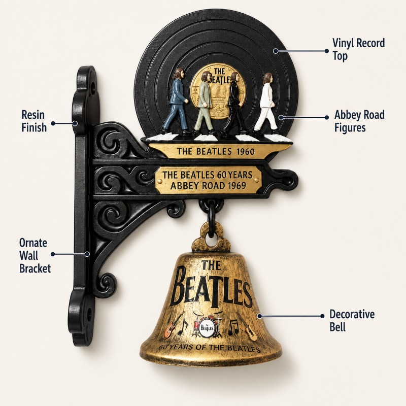 Vintage Collectible Bells - 비틀즈 아비 로드 벽걸이 벨 레트로
