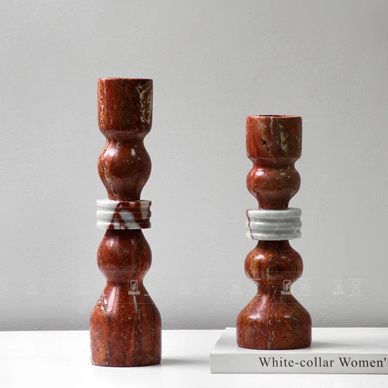Vintage Collectible Marbles - 대리석 캔들 홀더 빈티지 테이블탑 캔들스틱