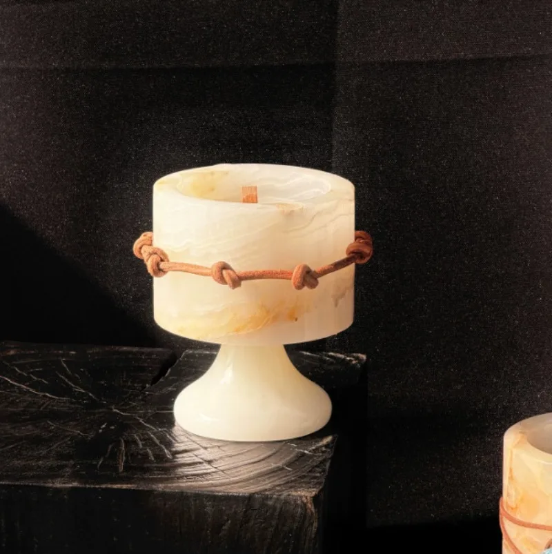 북유럽 앰버 제이드 캔들 홀더 컵 빈티지 기하학적 대리 - Vintage Collectible Marbles 리뷰 및 가격