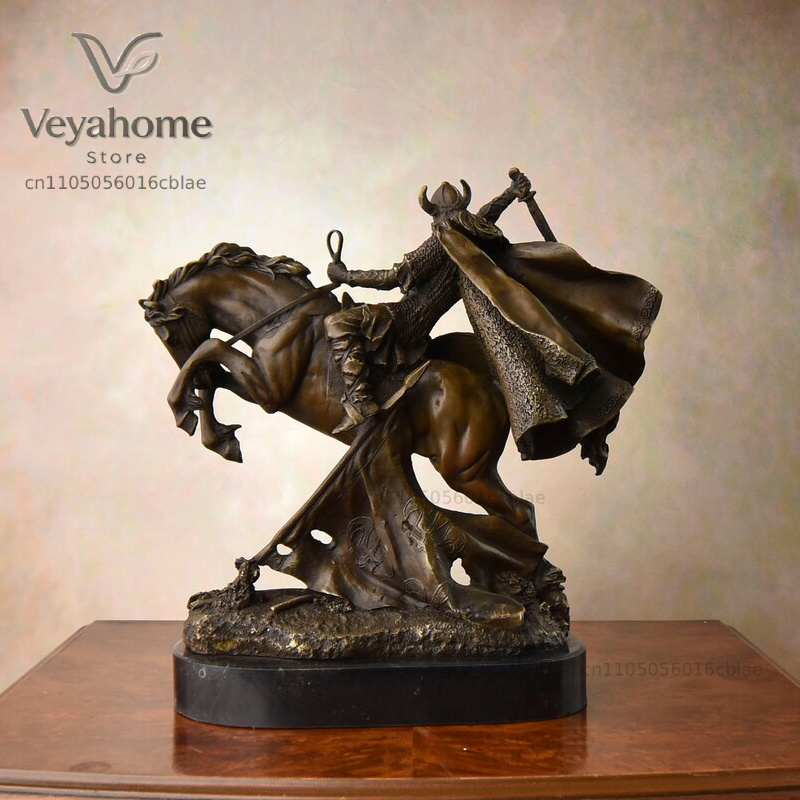 청동 중세 전사 승마상 빈티지 조각품 수공예품 대리석  - Vintage Collectible Marbles 리뷰 및 가격