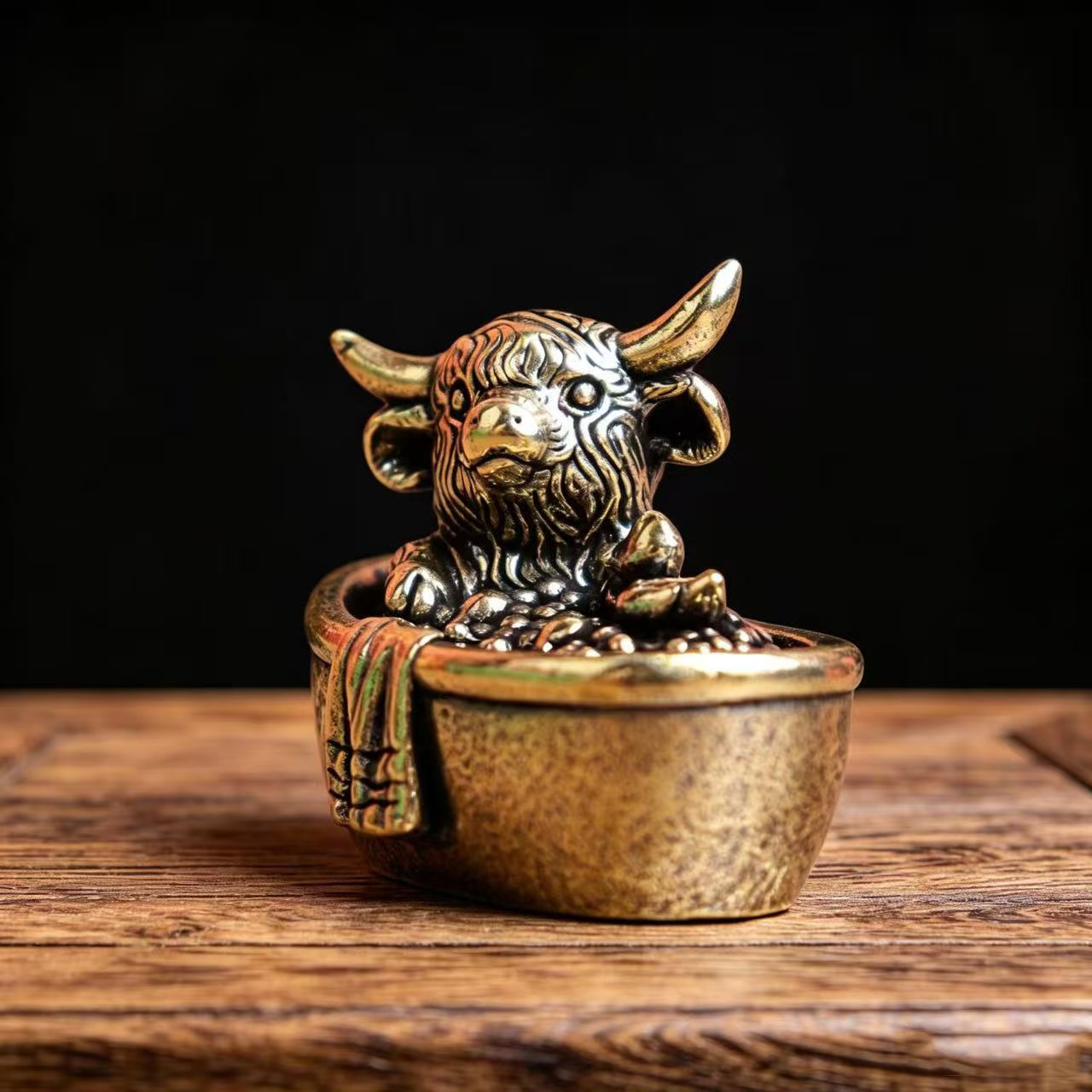 빈티지 황동 홈 데코, 하이랜드 소와 오리 목욕 조각상 - Vintage Collectible Ornaments 리뷰 및 가격