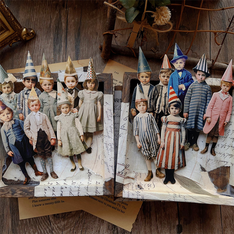 15개 빈티지 광대 파티 어린이 종이 인형 카드지 재료 - Vintage Collectible Dolls 리뷰 및 가격