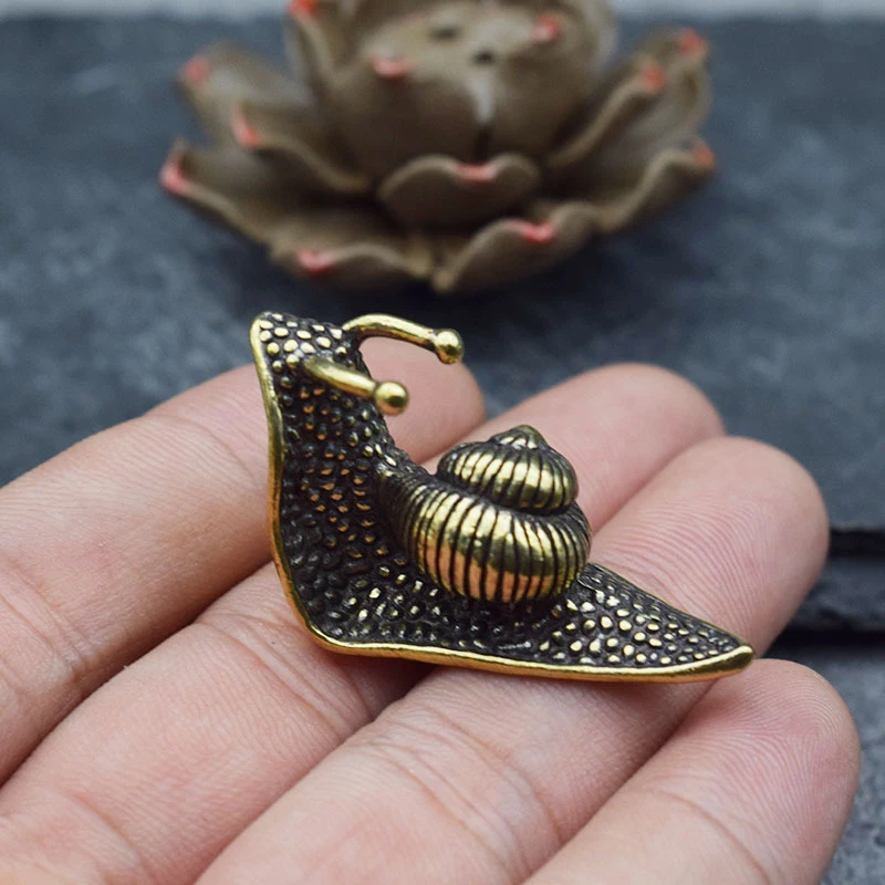 빈티지 순수 구리 애완 동물 차 달팽이 장식품, 미니  - Vintage Collectible Ornaments 리뷰 및 가격