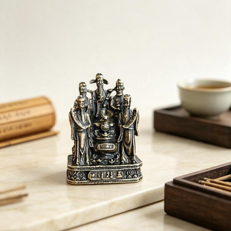 황동 오부신상 조각상 빈티지 앤티크 마감 행운 축복 장 - Vintage Collectible Ornaments 리뷰 및 가격